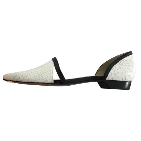 10 Crosby Derek Lam Designer Black & White Crocodile Leather Womens Shoes Sz 8M - Picture 5 of 8
